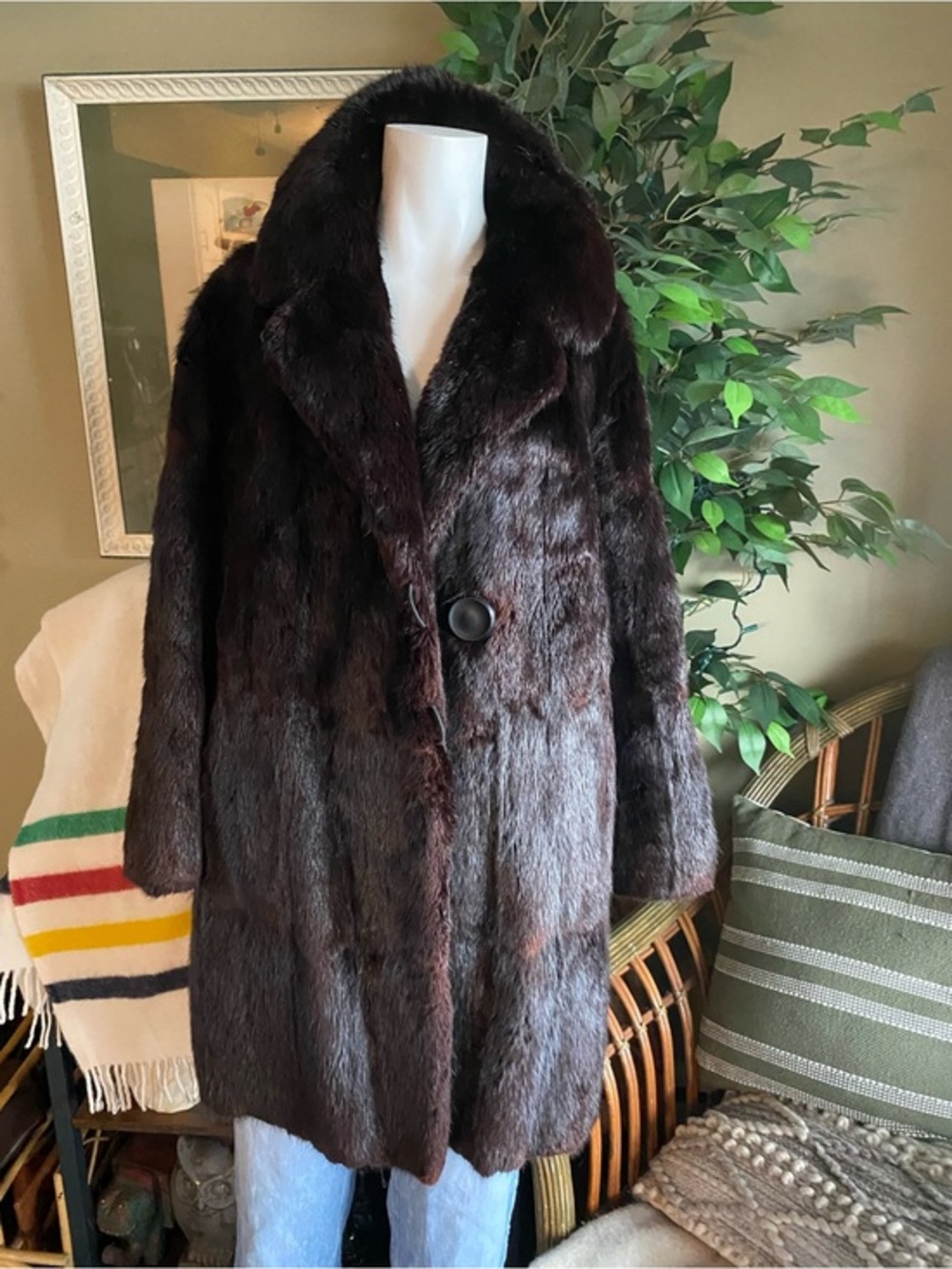 Vintage Dark Brown Fur Coat